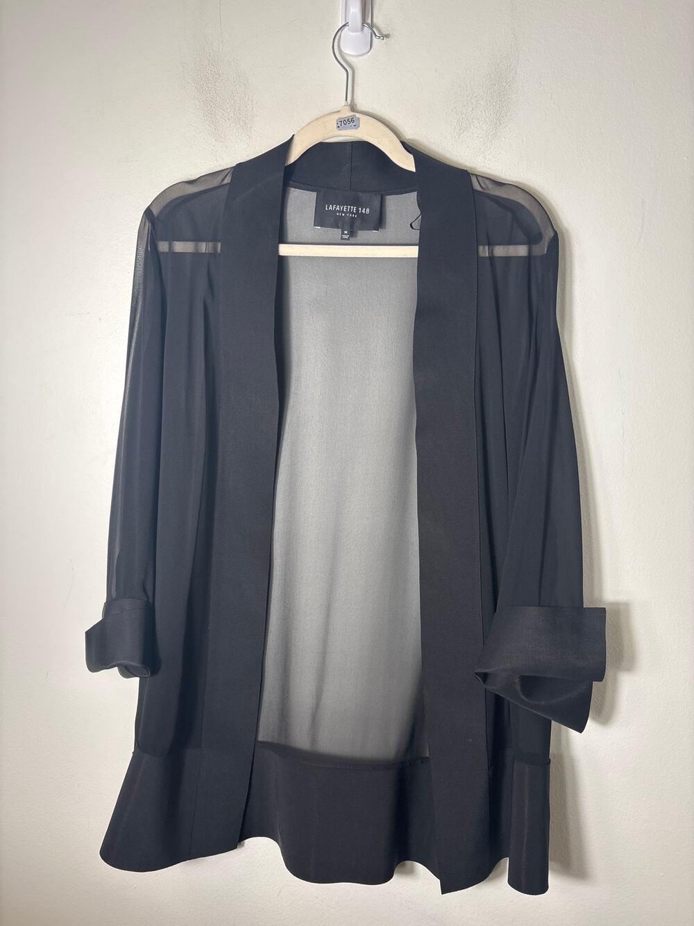Lafayette 148 Black Sheer Jacket Sz M